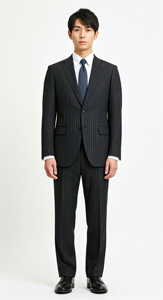 Perugia Black Pinstripe Suit