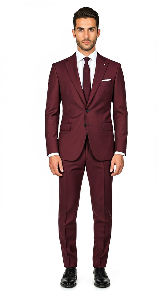 Roma Burgundy Suit